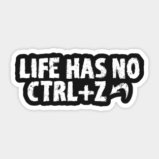 LIFE HAS NO CTRL+Z Sticker